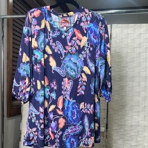 Johnny Was Multicolor Floral Blouse